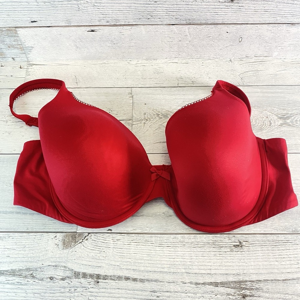 Victorias Secret Perfect Coverage Lightly Lined Bra Womens 38D Red Body by VS